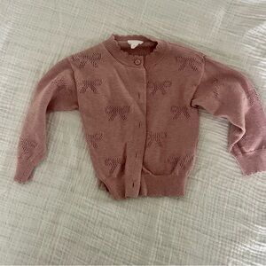 Pink Bow Patterned Women's Sweater